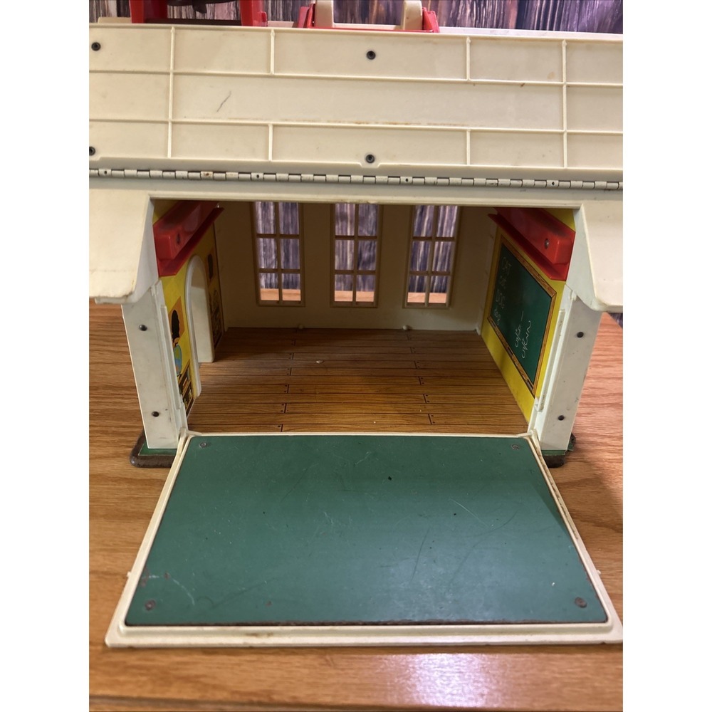 Vintage Fisher Price Little People #923 Play Family School House 1970s With Bell - Picture 4 of 7